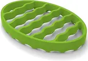 (Oval-Green) - Silicone Roasting Rack, Steamer Rack for Baking Canning Cooking Steaming, Silicone Pressure Cooker Roasting Accessories Compatible with 5.7l and 5.7l cookers (Oval, Green)