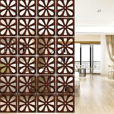 Flower design Room Divider Panel, Ceiling Hanging Screen wooden partition