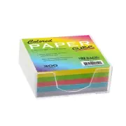 BAZIC 3" X 3" 300 Count Color Paper Cube w/Durable Tray, Mini Memo Papers Pads
