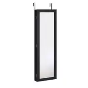 Costway Jewelry Cabinet Wall/Door Mounted Armoire w/Full Length Mirror Black