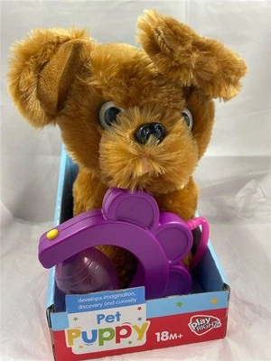 Play Right Pet Puppy Dog Toy Brown Plush Pop Up Ears Wagging Tail 18m+