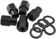 Aeroflow 0.550 Shank Open Wheel Nuts M12x1.25 Black M12 x 1.25mm Set Of 5
