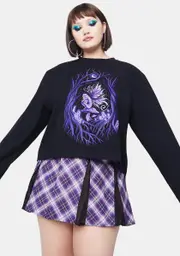 [HOROSCOPEZ] Miss Fairy Fanatic Screen Print Long Sleeve Oversized Tee