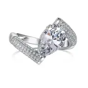 ANYCO Ring Pear Shape CZ 5A 2ct Ring 925 Wedding And Engagement Sterling Silver Set Rings For Women