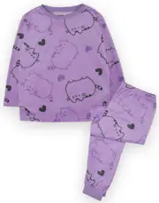 Vanilla Underground Pusheen Girls Long Sleeve Long Leg Pyjama Set Purple All Over Print 13-14 Years