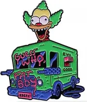 [Pinstant] Crazy Killer Evil Good Switch Clown Guess Who Fat Boy Twisted Truck Van Guns Treehouse Horror Animated Cartoon Comedy TV Show Animation Funny Humor Joke 1.25" Enamel Pin Badge, 1.25 Inches, Enamel,