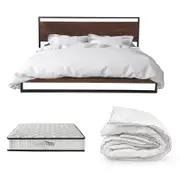 Azure Bed Frame + Comforpedic Mattress + 250GSM Bamboo Quilt Single