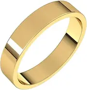 [JewelryWeb] 10k Yellow Gold 4mm Flat Band Ring Size 9-Band Style-Ring for Women and Men