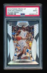 PSA 9 ZION WILLIAMSON 2019-20 PANINI PRIZM DRAFT PICKS SILVER #1 ROOKIE RC *MINT