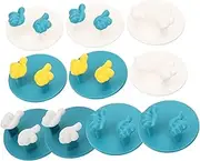 KICHOUSE 10Pcs Self Adhesive Thumb Wall Hooks Bathroom Hooks for Cable Management Kitchen Organizer Office Supplies and Home Use Smooth Surface
