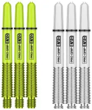 2 Sets Target Pro Grip Evo Medium Dart Shafts – Ships w/ Tracking – Green Silver