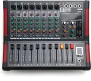 8 Channel Powered Mixer Professional Mixing Amplifier 16DSP TRS USB Bluetooth Ho