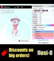 6IV Ultra Shiny Hatterene Gigantamax Pokemon Sword and Shield (Square Shiny)