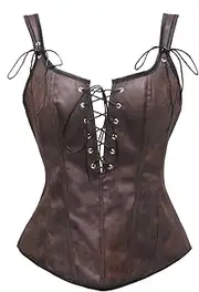 [Bslingerie] Damen Kunstleder Leder-Optik Corsage Korsagen