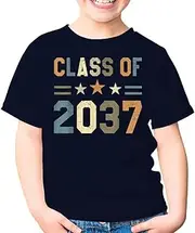 [SDVN] Back to School Vintage Class of 2037 Grow with Me Unisex Kids Shirt Gift Boy Girl Youth T-Shirt (Navy;XL)
