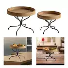 Wood End Table with Handles Accent Coffee Table for Home Bedroom Entrance