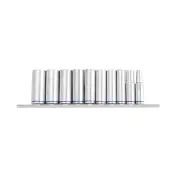 10 Pcs of Kincrome 3/8" Drive Metric Deep Socket Rail - Mirror Polish Finish