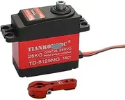 Waterproof 180/270 Degree 20KG 25KG 30KG 35kg 60KG Large Torque Metal Gear Digital servo for 1/8 1/10 Scale RC Cars(1x25kg 180Degree Arm)
