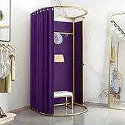 Clothing Store Fitting Room, Portable Changing Room Clothing Store with Metal Frame ,Suitable for shopping mall clothing store office(9colors sizes：200x85x80cm） ( Color : Purple , Size : 200x85x80cm )