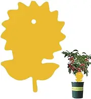 MOTRAIN Sticky Traps, 50 PCS Fruit Fly Fungus Gnat Trap Killer, Yellow Dual-Sided Sticky Insect Catcher for Indoor Outdoor Use Protect The Plant, Butterfly Style (Sunflower)