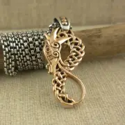 Large Sterling Silver & Bronze Celtic Dragon Pendant KEITH JACK Strength Wisdom