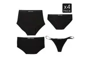 4 Womens Bikini Brief - G String - Boyleg -Full Briefs Mix Pack