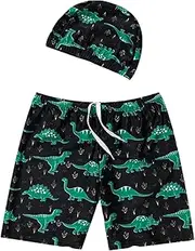 joyxiwa Children's Swimming Pants Summer Professional Small, Medium, and Big Boys' Swimming Suits Hot Spring Quick Drying Swimming Set Suitable for 3-14-Swim Trunks+Cap+Goggles,XL（15-22kg