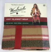 Woolrich NWT Cozy Blanket Wrap Beige Brown Red Black Wrap One Size OSFA Soft