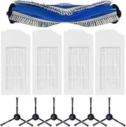 Replacement Accessories Kit for ECOVACS for Deebot N20, N20 Plus, N20 PRO Plus Robot Vacuum Cleaner Parts, 1 Main Brush, 6 Side Brush, 4 Filter