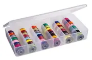 8156AB Large Bobbin Box, Sewing Bobbin Organizer, [1] Plastic Storage Case, C...