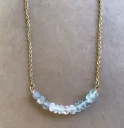 $200 Natural Moonstone Aquamarine Labradorite Sundance Charm Handmade Necklace