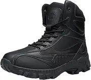 [Kervaky] Men's military tactical boots outdoor boots work boots desert boots hard wearing boots hiking boots combat boots light boots-black-39