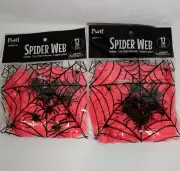 Spooky Treats Spider Web and 12 Plastic Spiders In Each Bag 2 Bags