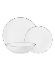 [Maxwell & Williams] White Platinum Coupe Dinner Set 12 Piece Gift Boxed in Platinum