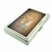 Abstract Art Em20 100's Size Cigarette Case with Built in Lighter Metal Wallet