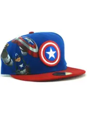 New Era Captain America 59fifty Custom Fitted Hat Size 7 1/2 First Avenger Blue