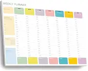 Undated Weekly Hourly Planner Notepad, Tear-Off ADHD Planner,Weekly Planner,Weekly Schedule Planner,Weekly To Do List Notepad(52 Sheets,8.5"x11",Colorful)