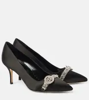 [Manolo Blahnik] Manolo Blahnik Asa 70 satin pumps AU 7 black