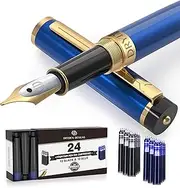 DRYDEN Luxury Fountain Pen with Ink Refill Converter - Smooth & Elegant, Set for Calligraphy Writing, Signature, Journal, Artist and Professionals [MYSTERIOUS BLUE]