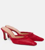 [The Attico] The Attico Juno 75 calf hair mules AU 8 red