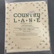 NEW 1984 Country Lane Red Floral Border Cross Stitch Fabric Oval Center 16”x16"