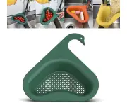 Drain Basket for Kitchen Sink, Triangle Sink Drain Rack Corner Kitchen Sink Strainer Basket, Multifunctional Kitchen Triangle Sink Filter - Green