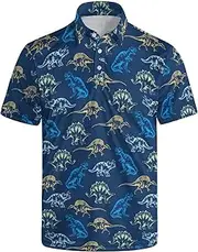 [Lxopogk] Golf Shirts for Men Funny Polo Short Sleeve Performance Moisture Wicking Quick Dry Mens Hawaiian Polo Shirt