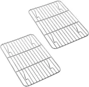 Baking Rack Pack of 2, Stainless Cooling Rack for Cooking Baking Roasting Grilling Drying, Rectangle 8.6'' x 6.2'' x0.6'', Fits Small Toaster Oven, Oven & Dishwasher Safe