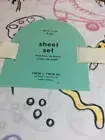 West Elm Kids Sketchbook Twin / XL Twin Sheet Set NWT 100% Cotton Artist