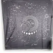 Zodiac Wall Tapestry Window Covering 70" x 70" Sun Moon Stars Constellations