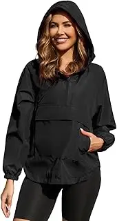 [PESION] Womens Packable Waterproof Raincoat Lightweight Rain Jacket, Running Cycling Hiking Windbreaker Pullover Jackets