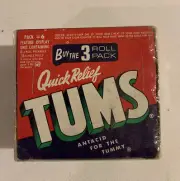 Vintage 1950s Tum’s Antacid Tablets Display NOS Full Unused 6 3 Roll Packs