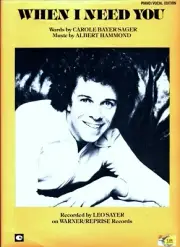 LEO SAYER WHEN I NEED YOU SHEET MUSIC PIANO/VOCAL/GUITAR/CHORDS NEW ON SALE 1977