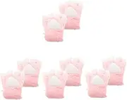 [WRITWAA] 4 Pairs Cute Cat Paw Gloves Decorative Cat Claw Mittens for Cosplay Props Warm in Winter